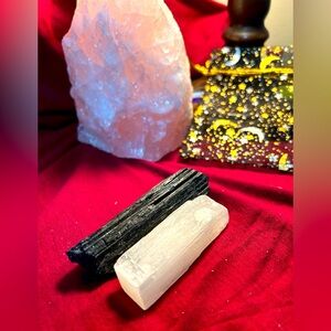 Black Tourmaline & Satin Spar (Selenite) Bundle
